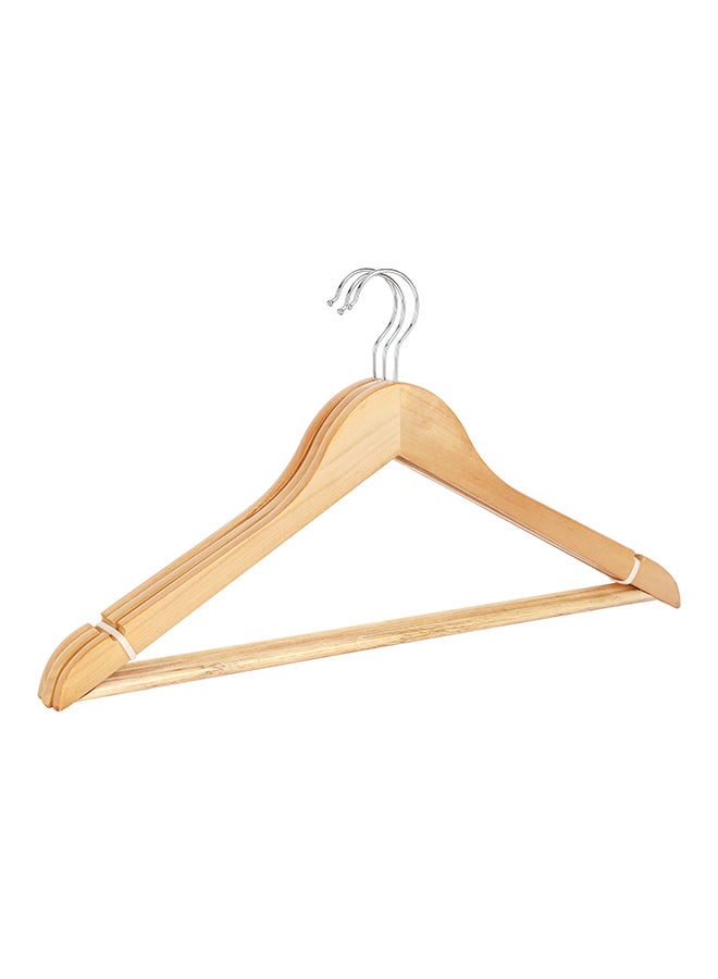 Royalford 3-piece Wooden Cloth Hanger Set-RF12799/ with 360 Degree Rotating Metal Hook, Lightweight, Trendy and Anti-Skid, Perfect for All Kinds of Dresses/ Heavy Duty, Suitable for Wardrobe for Hanging Clothes, Strappy Cloth, T-Shirt, Shirts, Dress/ Brown - Image 4